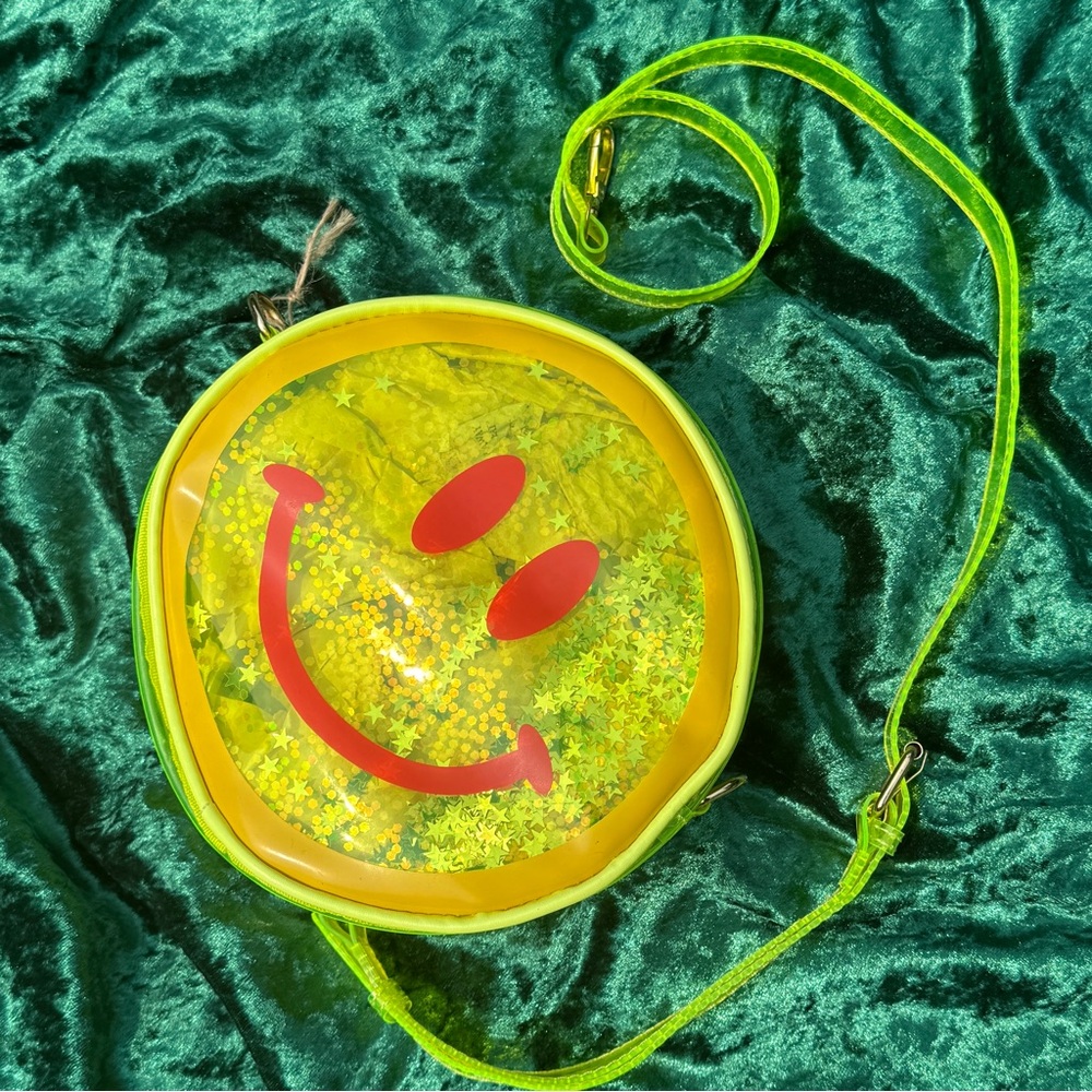 NWOT Yellow Smiley Jelly Emoji Happy Face Crossbody